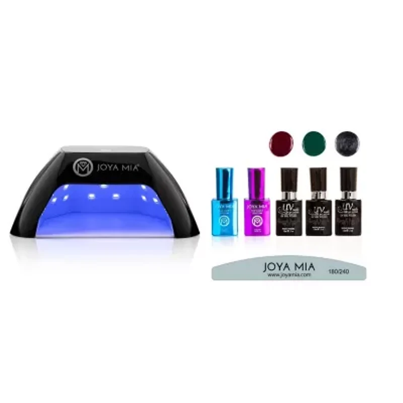Gel Polish Starter 7-Piece Kit with LED Lamp and 3 Colors - GL18, GL1, G70