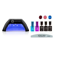 Gel Polish Starter 7-Piece Kit with LED Lamp and 3 Colors - GL1, G14, G73