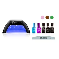 Gel Polish Starter 7-Piece Kit with LED Lamp and 3 Colors - G66, G80, G19