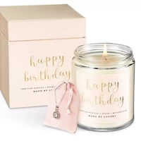 4-Pc. Birthday Gift Set with Candle, Necklace, Pendant & Jewlery Pouch