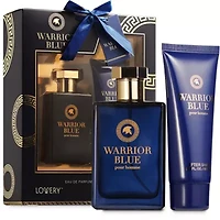 Warrior Blue Bath and Body Gift Set - Mens Home Spa Pampering Package