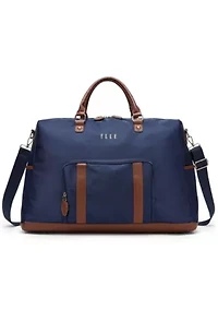 Luxe Journey 30L Twill and Vegan Leather Weekender Duffel Bag