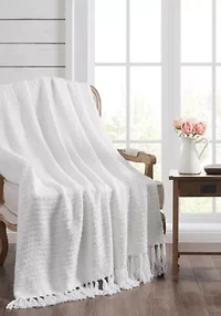 Textured Tassel Throw Blanket