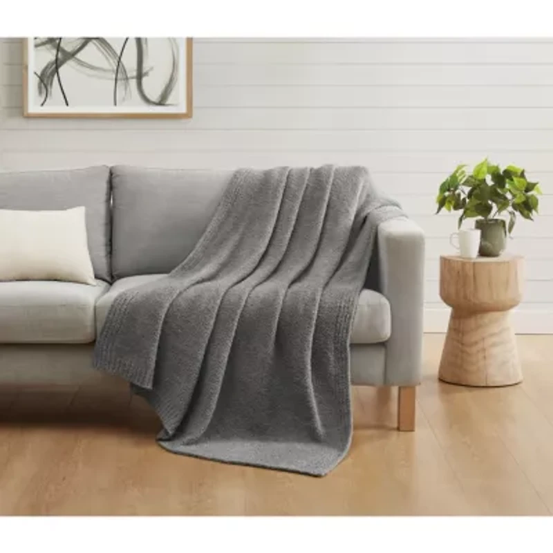 Truly Soft Cozy Knit Light Blue 50x70 Throw