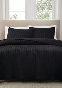 Brooklyn Loom Solid Cotton Percale Blush Twin/Twin XL 2 Piece Quilt Set