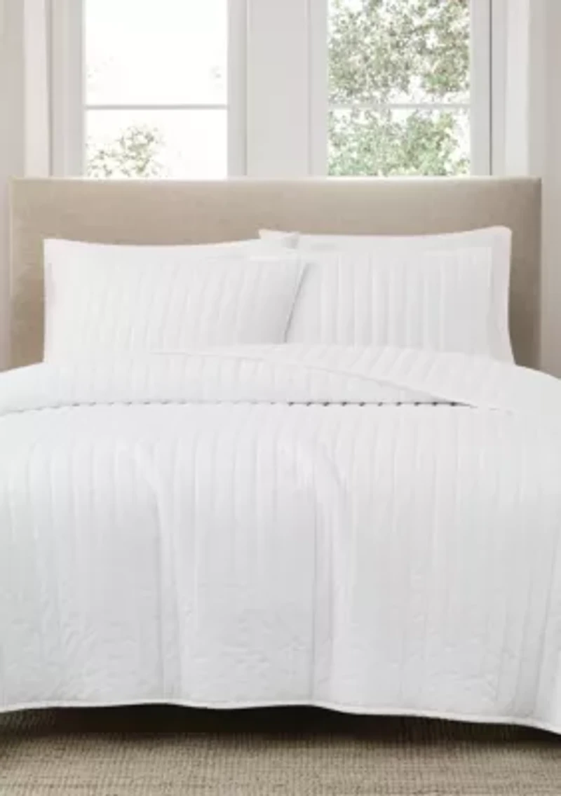 Brooklyn Loom Solid Cotton Percale Black Twin/Twin XL 2 Piece Quilt Set