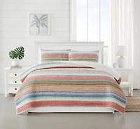 Oceanfront Resort Palm Beach Yarn Dye Stripe 3 Piece King Quilt Set