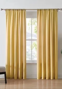 Brooklyn Loom Solid Cotton Percale Olive Green 50x84 Window Curtain Pair