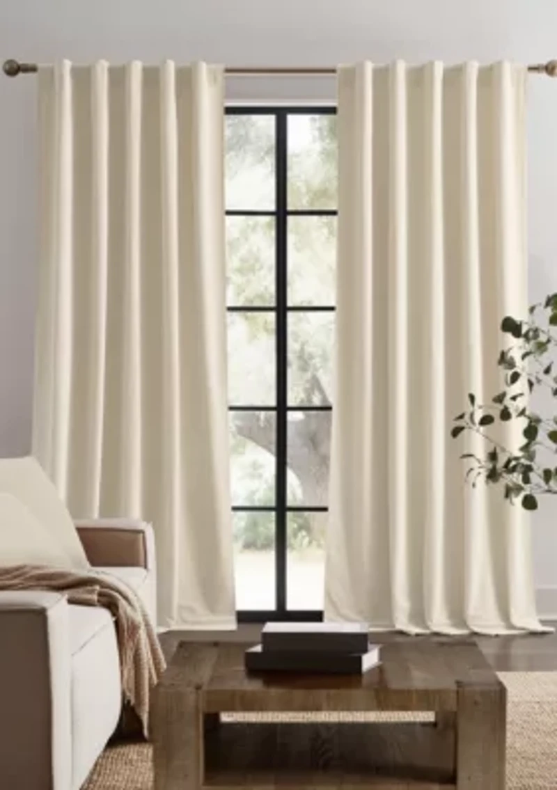 Brooklyn Loom Matte Cotton Velvet Window Drape Set