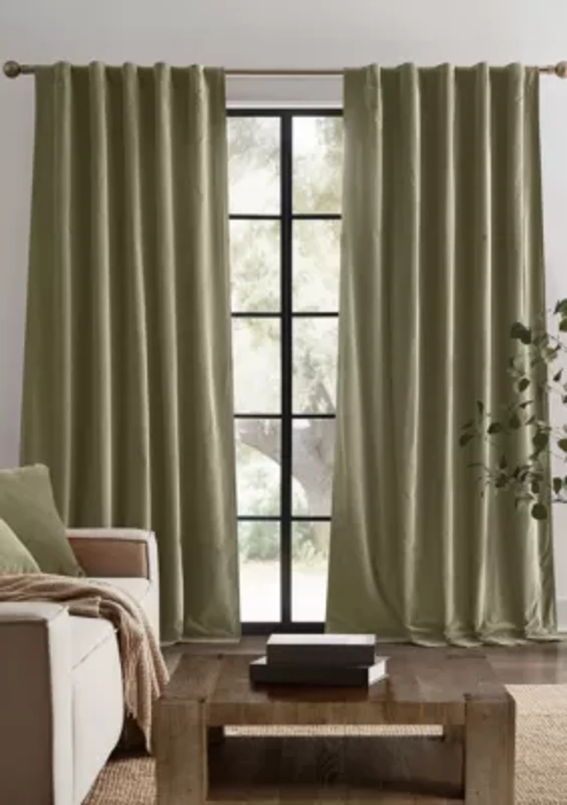 Brooklyn Loom Matte Cotton Velvet Window Drape Set