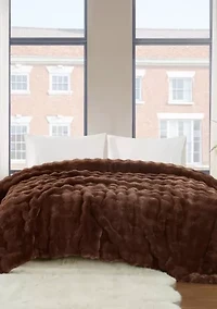 Brooklyn Loom Bubble Faux Fur Bed Blanket