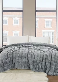 Brooklyn Loom Bubble Faux Fur Bed Blanket