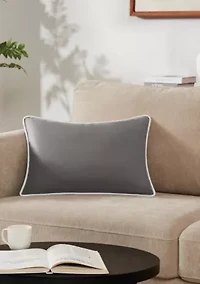 Brooklyn Loom Solid Contrast Piped Decorative Pillow