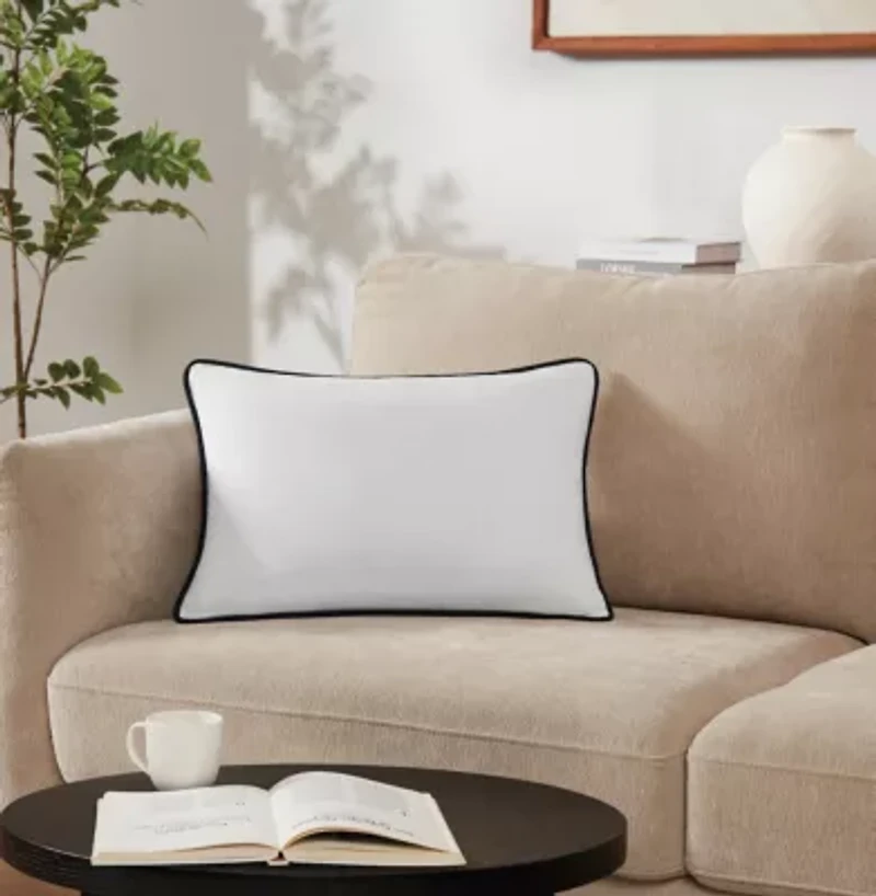 Brooklyn Loom Solid Contrast Piped Decorative Pillow