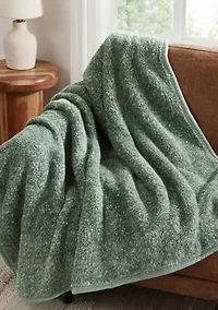 Brooklyn Loom Heathered Sherpa Throw Blanket