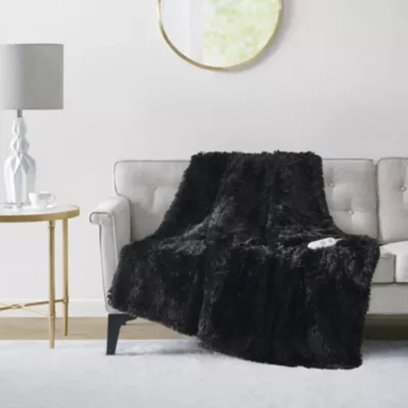 Malea Heated Shaggy Faux Fur Throw