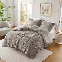 Gia Solid Faux Fur Comforter Mini Set