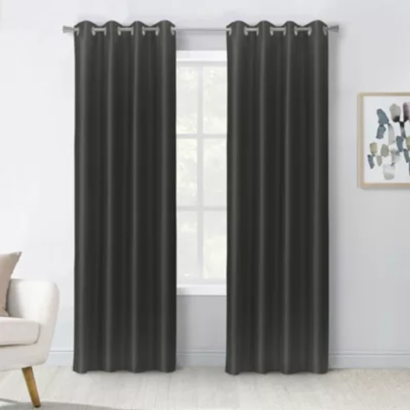 Glacier Blackout Grommet Curtain Panel 52 x 95 Black
