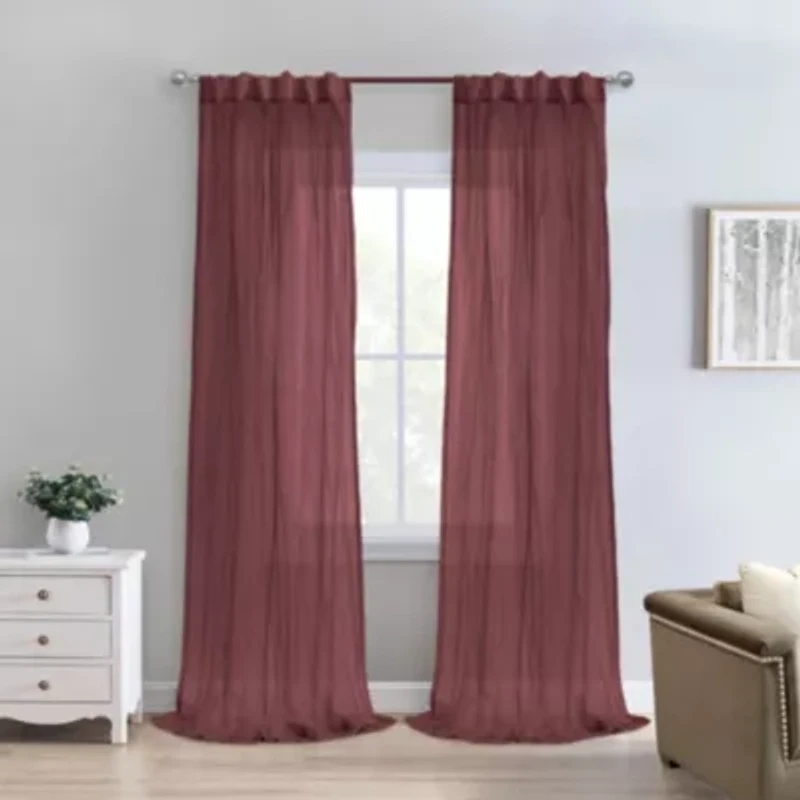 Paloma Sheer Dual Header Curtain Panel 52 x