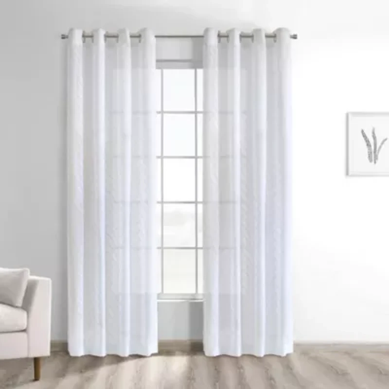 Regina Sheer Grommet Curtain Panel 52 x 84 White