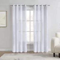 Selina Sheer Grommet Curtain Panel 52 x 95 White
