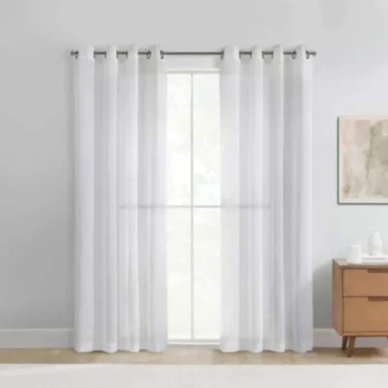 Daphne Sheer Grommet Curtain Panel 52 x 95 White