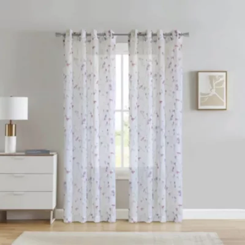 Hazel Sheer Grommet Curtain Panel 52 x 84 Pink