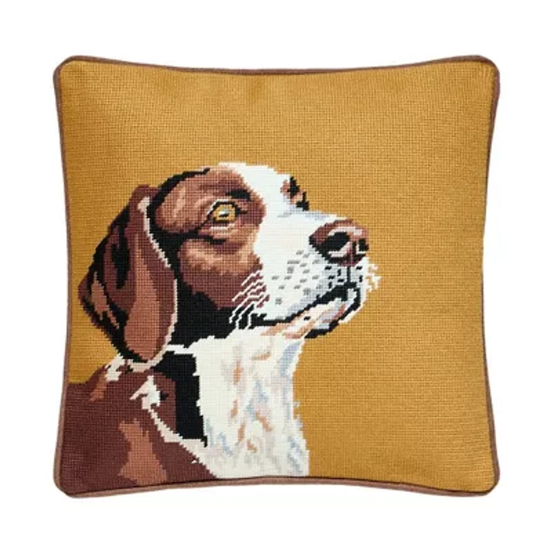 Camp Wandawega Hunting Dog Needlepoint Pillow