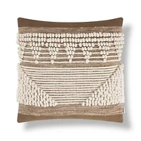 Chez Knotted Stripe Cotton Rich Decorative Pillow