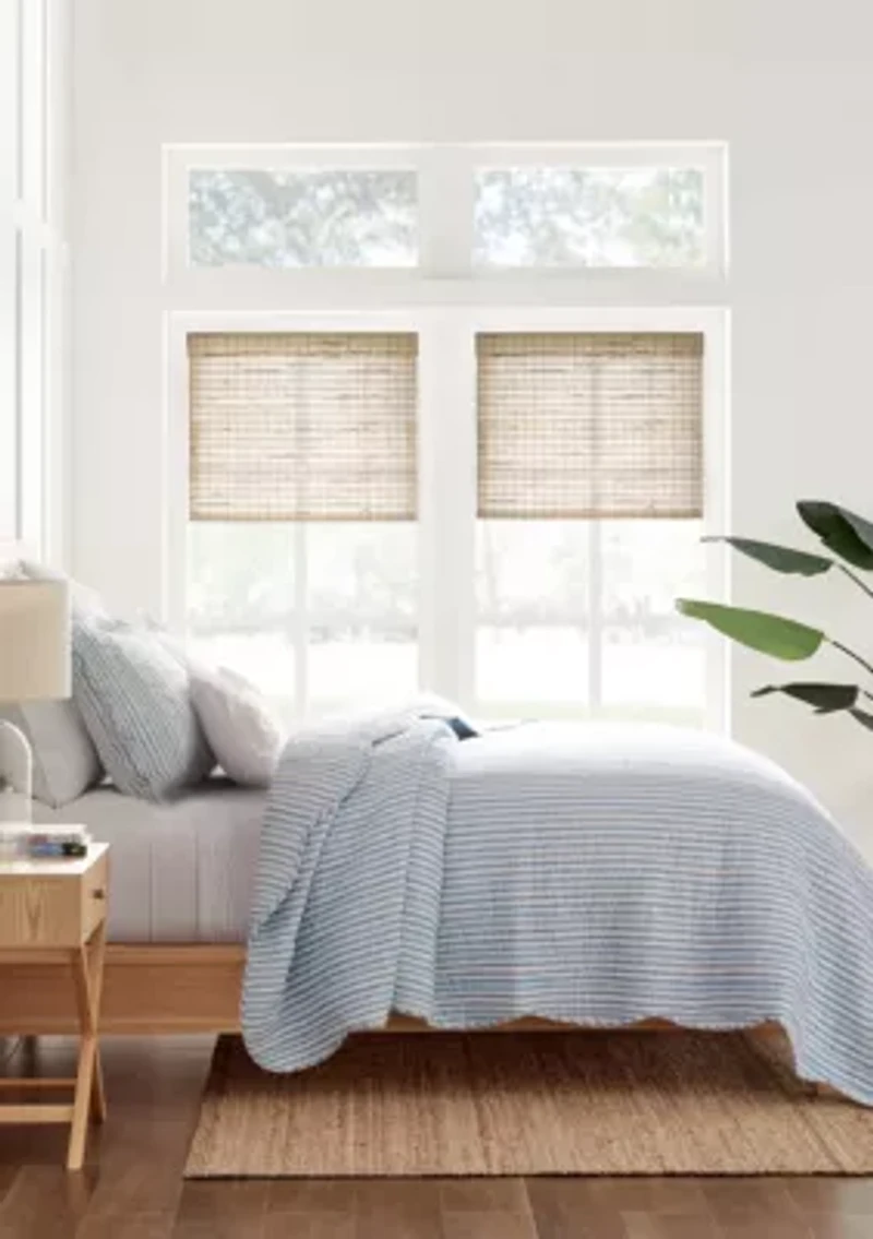 Martha Stripe Blue Quilt Set