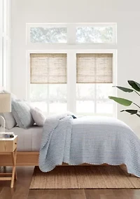 Martha Stripe Blue Quilt Set