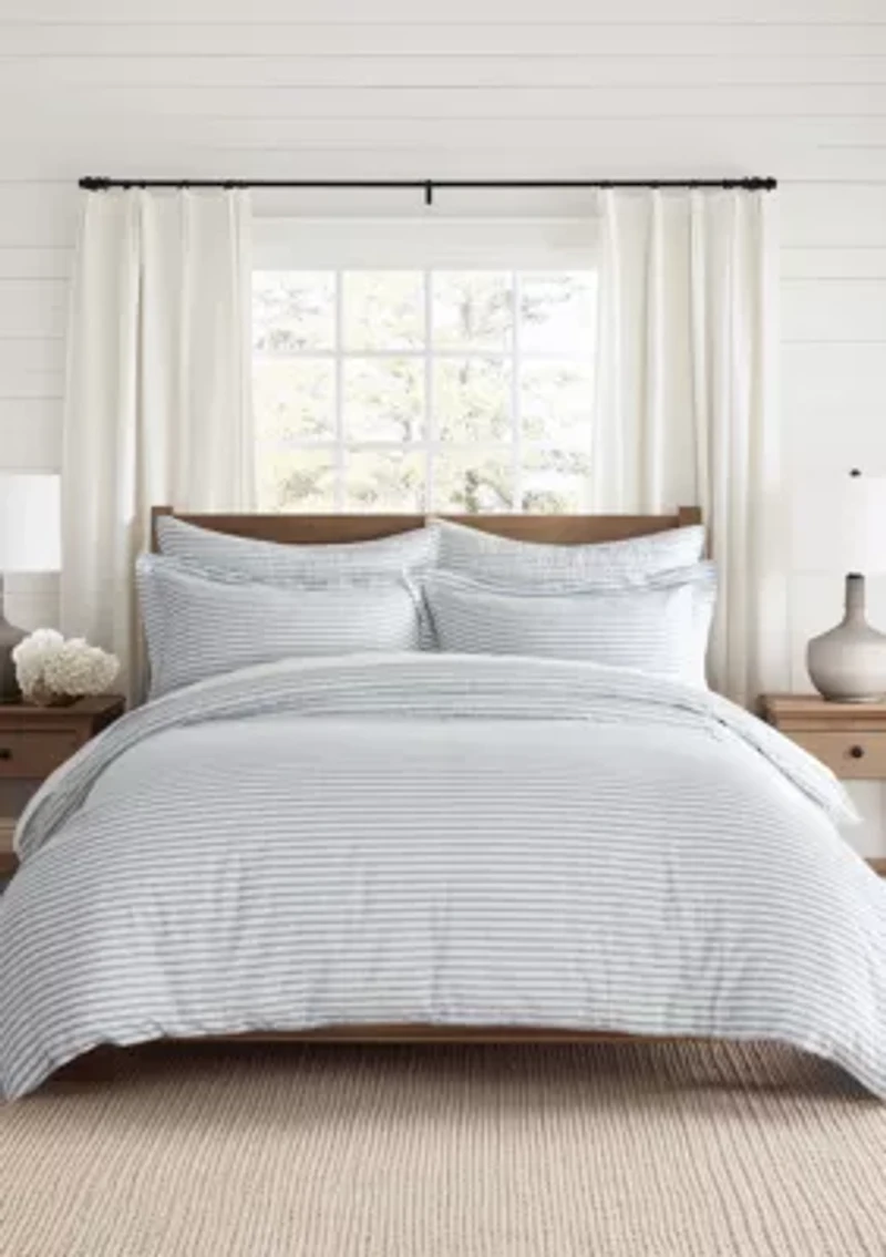 Tobago Stripe Blue Comforter Set