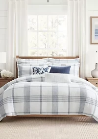 Waffle Plaid Duvet Cover Set