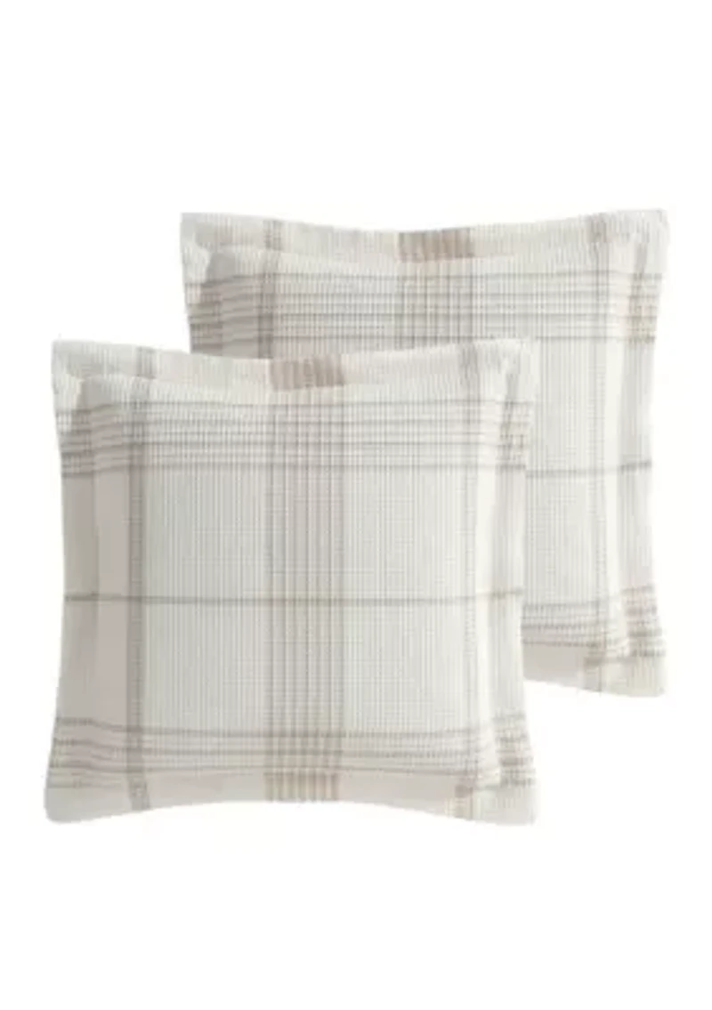 Waffle Plaid Euro Sham Set of 2