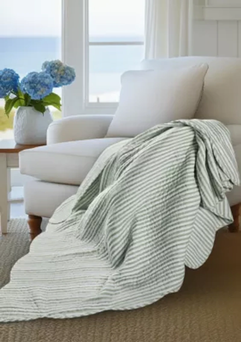 Martha Stripe Quilted Throw