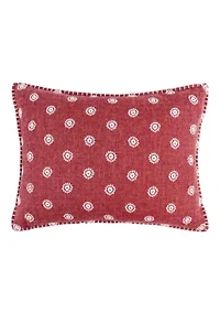 Angelica Red Paisley Pillow