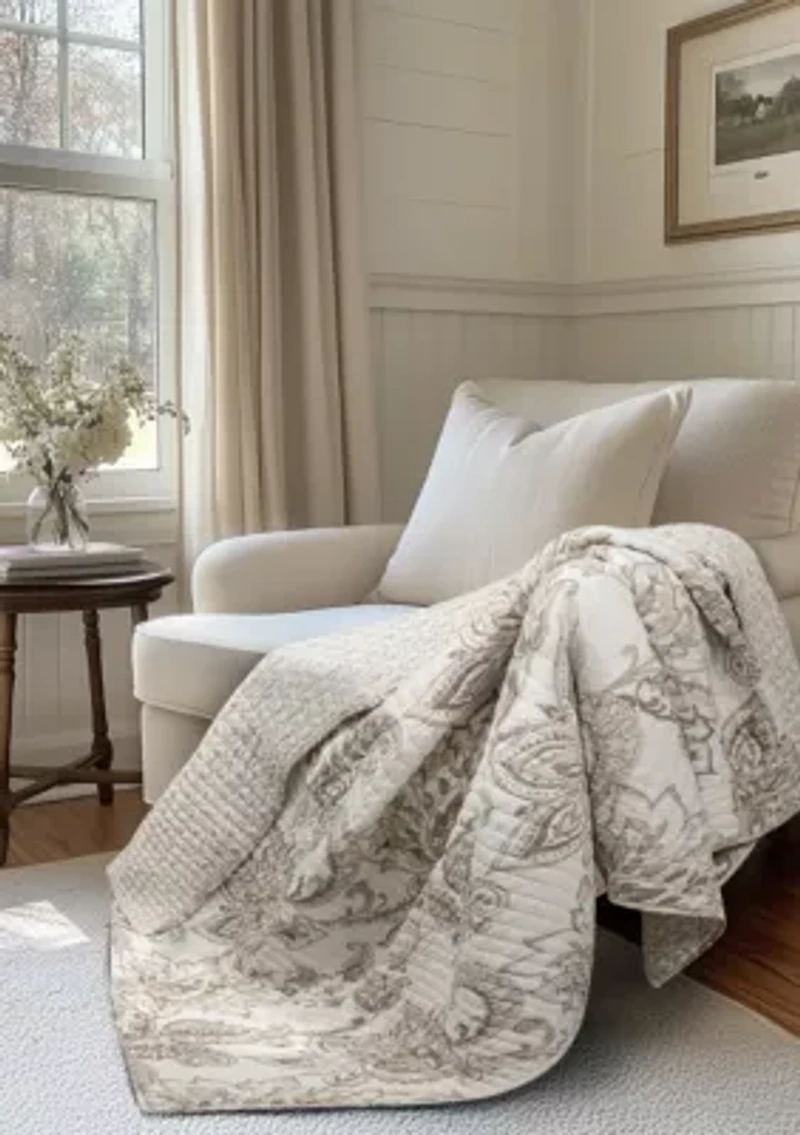 Bennett Taupe Quilted Throw