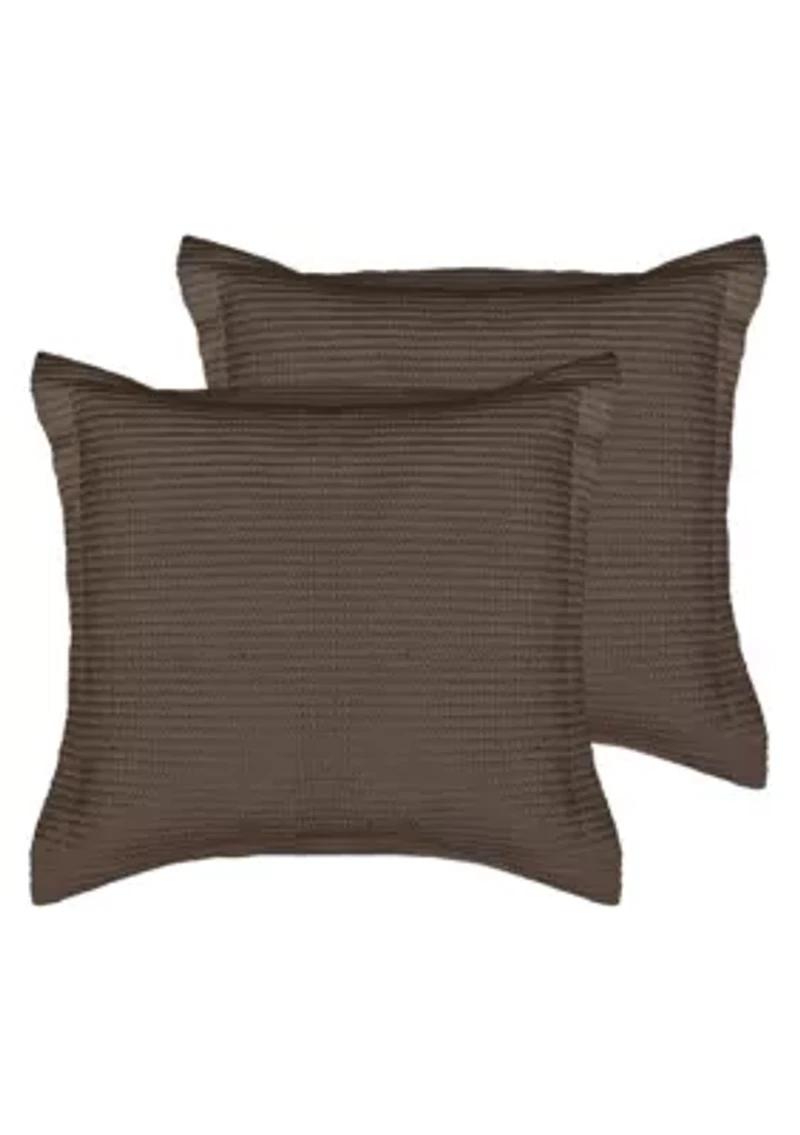 Cloud Waffle Cocoa  Euro Sham set of 2