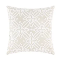 Aliza White Embroidered Medallion Pillow