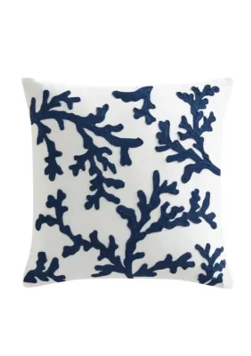 Waffle Plaid Coral Pillow 18x18