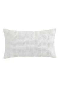 Waffle Plaid Pleated Pillow 22x12