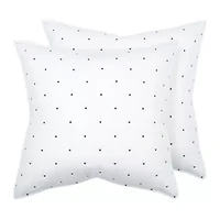 Embroidered Swiss Dot Euro Sham Set of 2