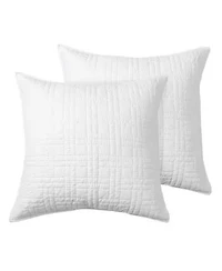 Melange Stitch White Euro Sham Set of 2