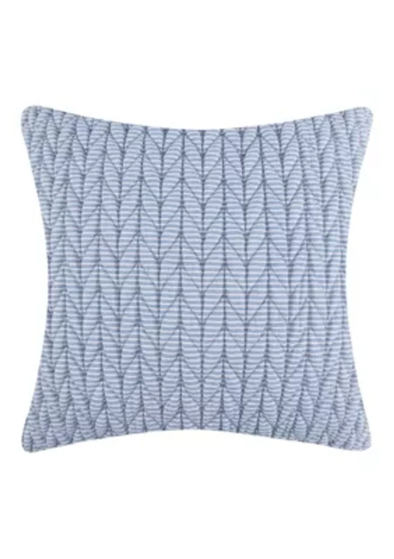 Maileen Stripe Textured Blue Pillow 16x16