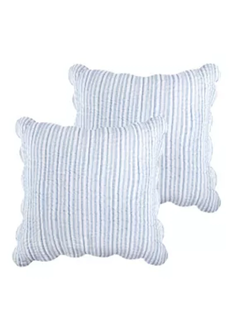 Martha Stripe Blue Euro Sham Set of 2
