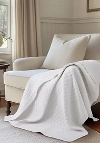 Ballou Bright White Quilted Throw