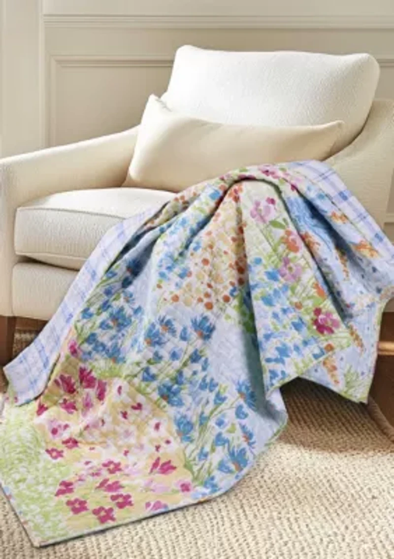 Blooming Hillside Quilted Throw
