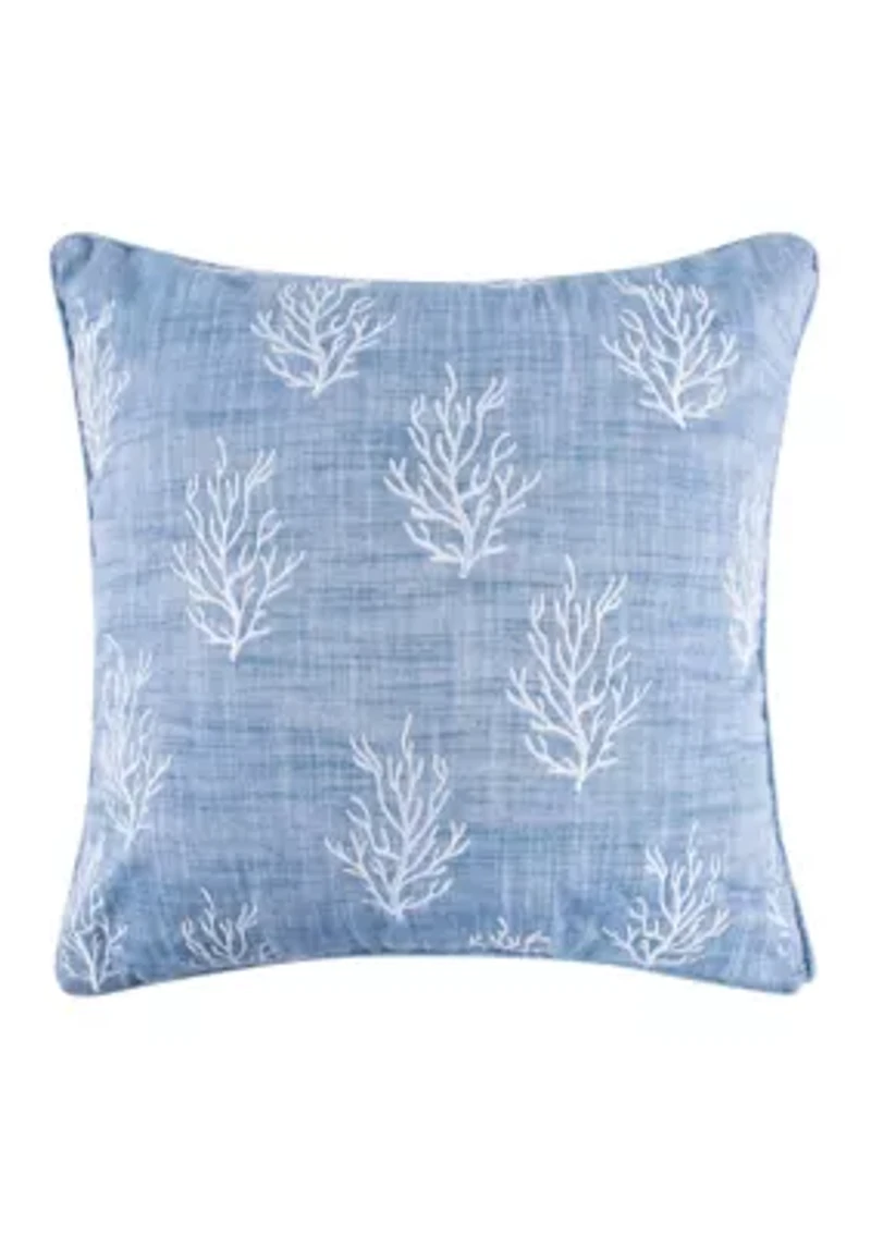 Batik Ocean Coral Pillow 18x18