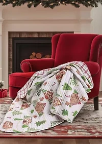 Gingerbread Village Quilted Throw
