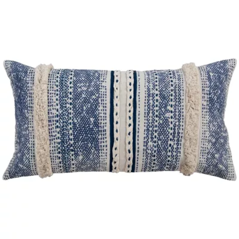 Stripe Green/Natural 14" X 26" Poly Filled Pillow